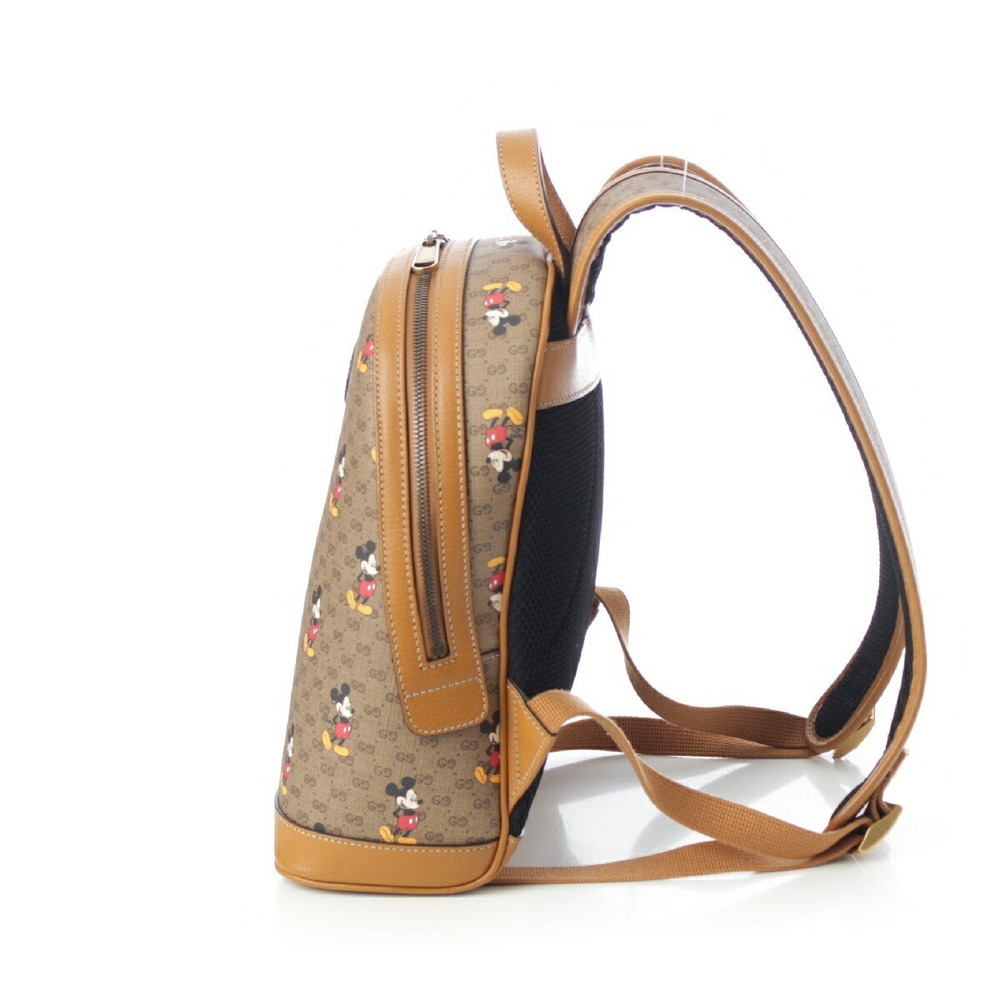 Gucci Disney GG Supreme Leather Mickey Mouse Interlocking Backpack Daypack Beige - Picture 3 of 10